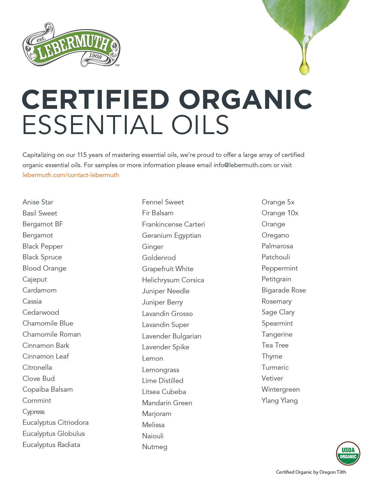 Certified Organic Essential Oils